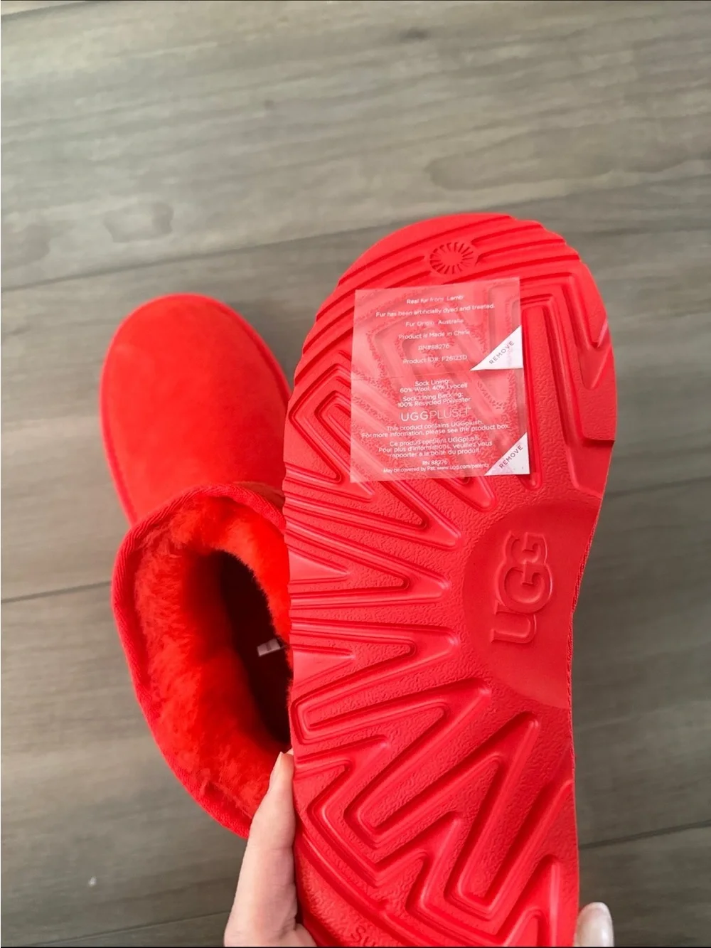 UGG Mini Booties in Vivid Red Suede